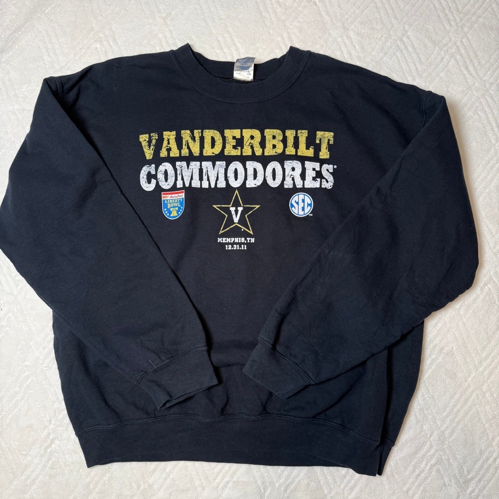 Retro Collegiate Vanderbilt Commodores 2011 Liberty Bowl Sweatshirt Large SEC